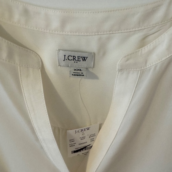 NWT J Crew Factory Ivory Sleeveless V-neck popover top SZ various - Picture 7 of 8
